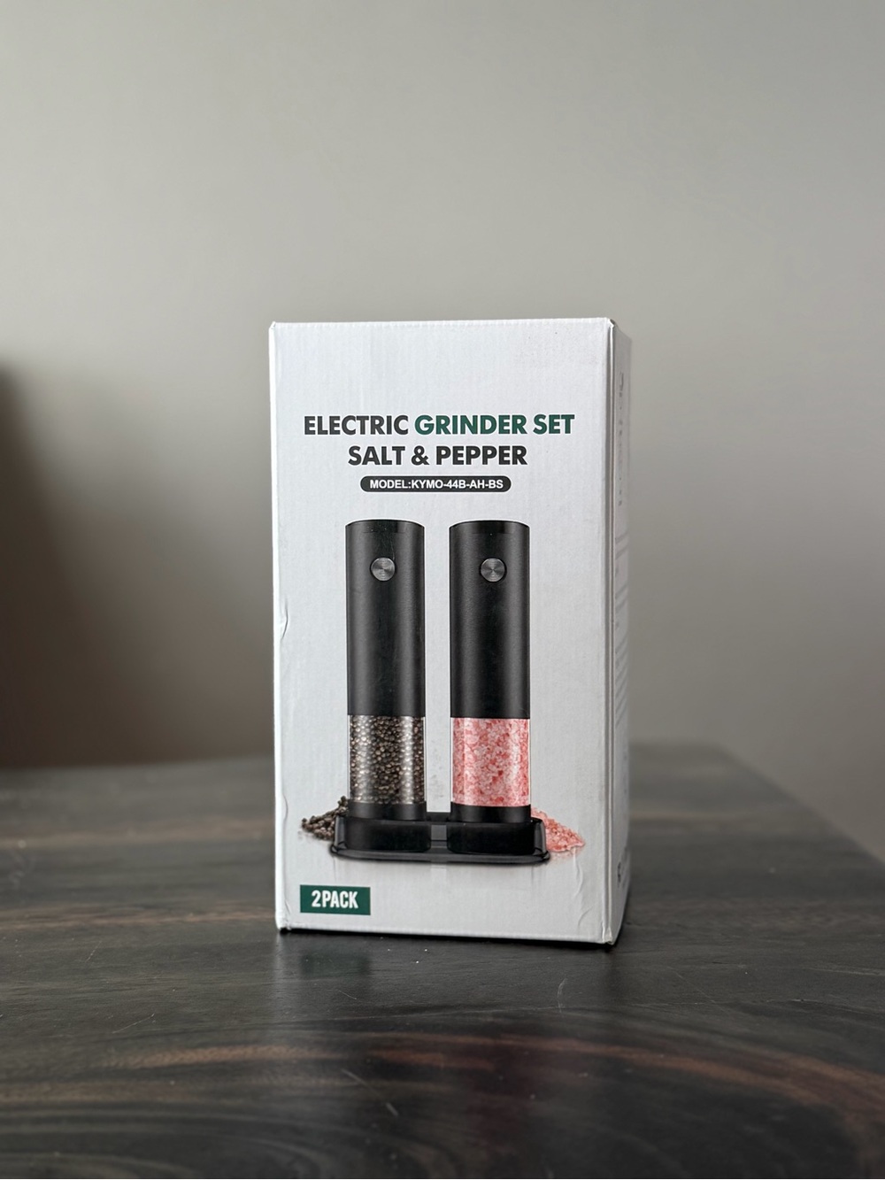 Electric Grinder Set Salt & Pepper - Black (2 Pack)